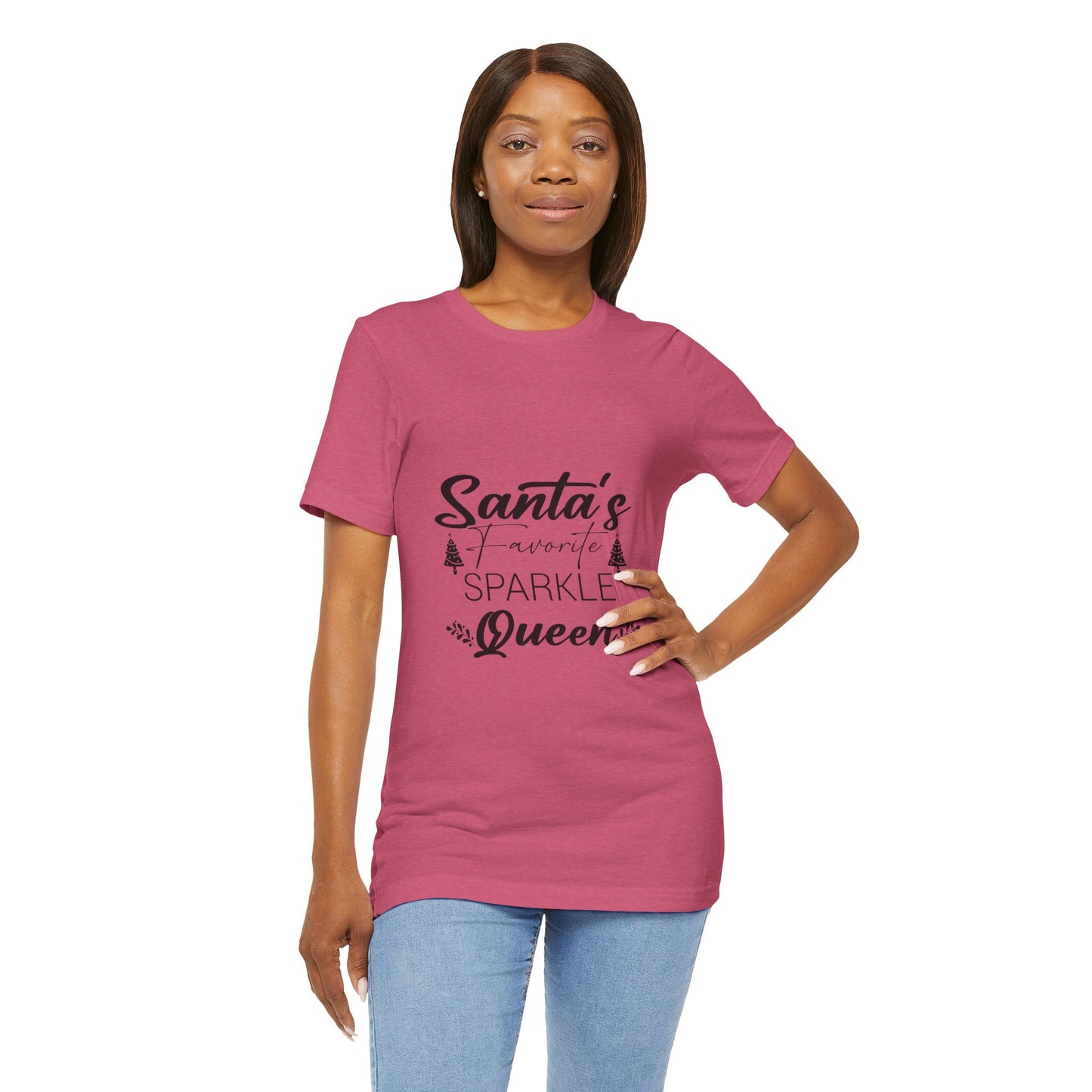 "Santa's Favorite Sparkle Queen" Unisex Jersey Short Sleeve Tee