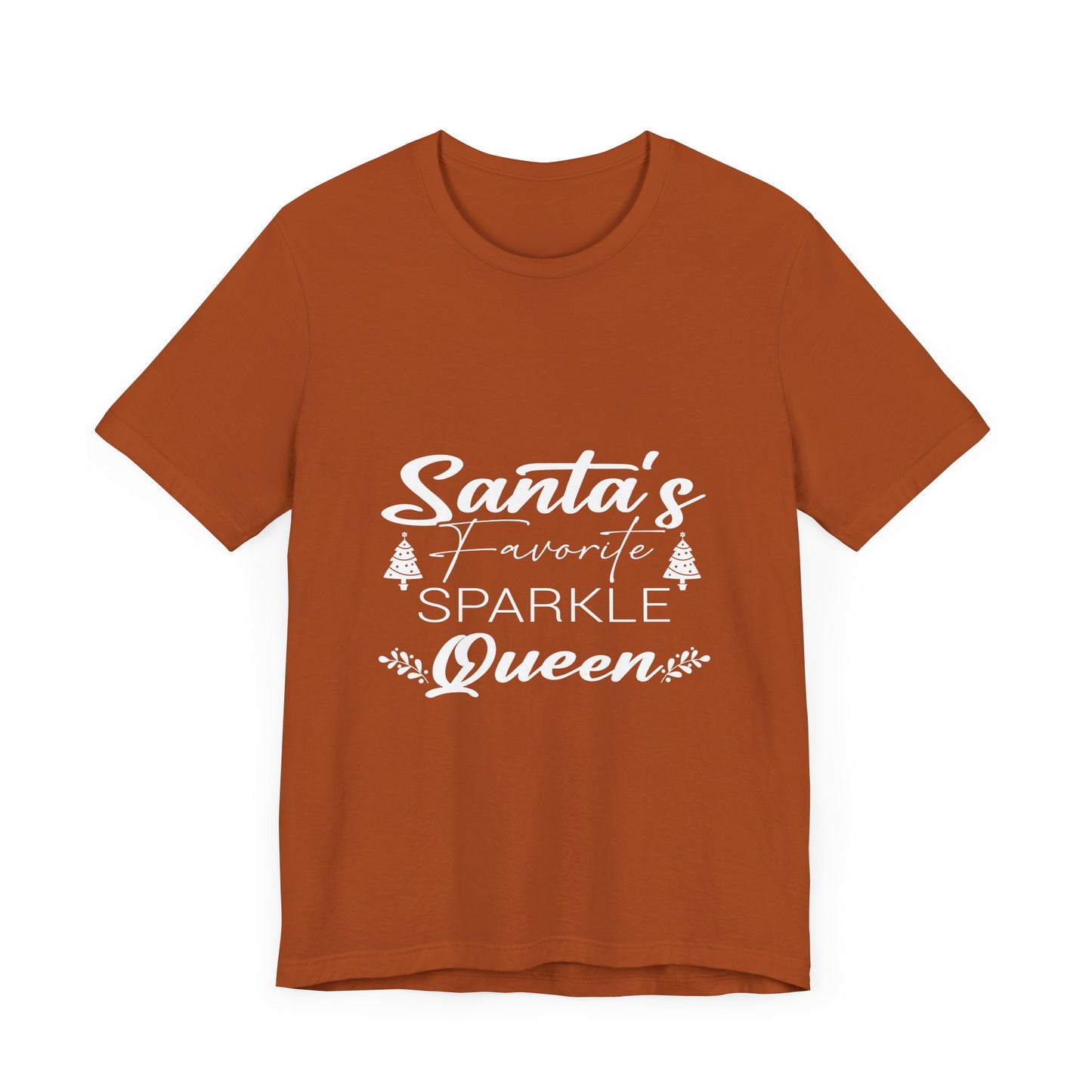 "Santa's Favorite Sparkle Queen" Unisex Jersey Short Sleeve Tee - White Lettering