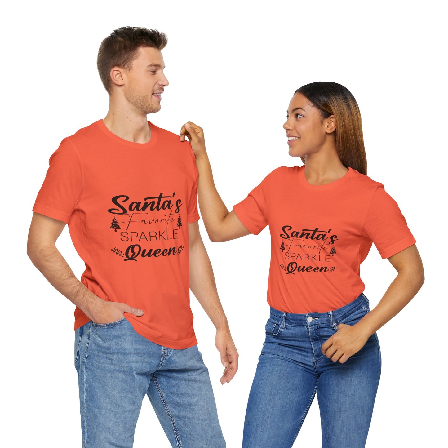 "Santa's Favorite Sparkle Queen" Unisex Jersey Short Sleeve Tee