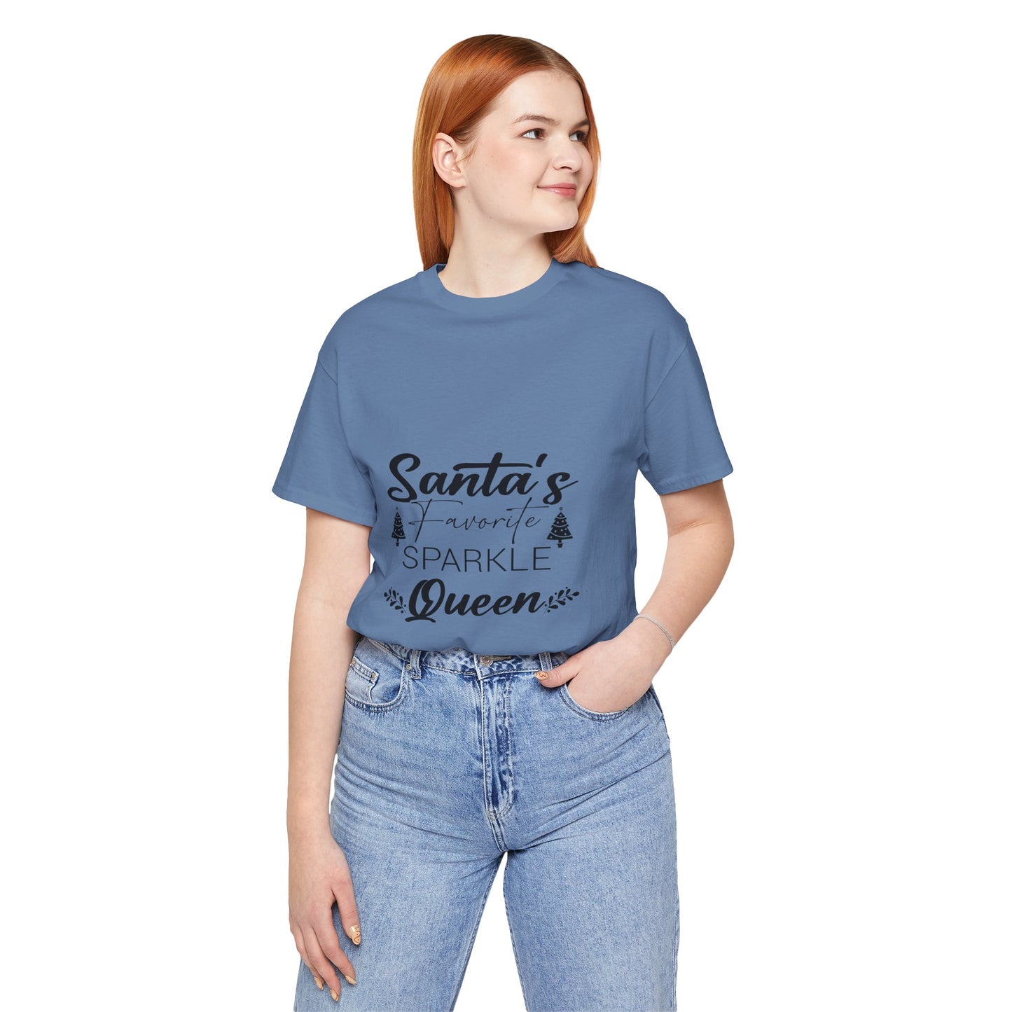 "Santa's Favorite Sparkle Queen" Unisex Jersey Short Sleeve Tee