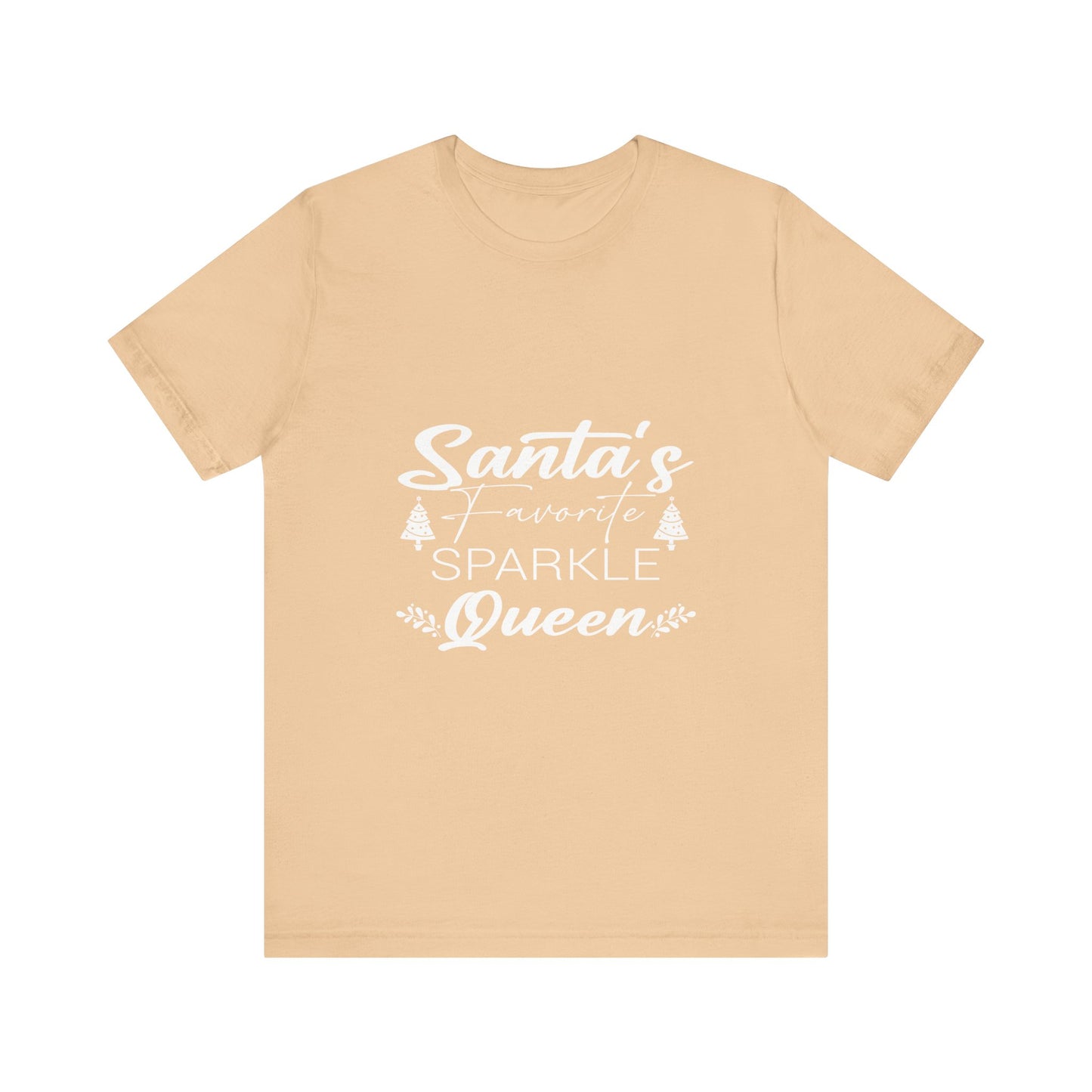 "Santa's Favorite Sparkle Queen" Unisex Jersey Short Sleeve Tee - White Lettering