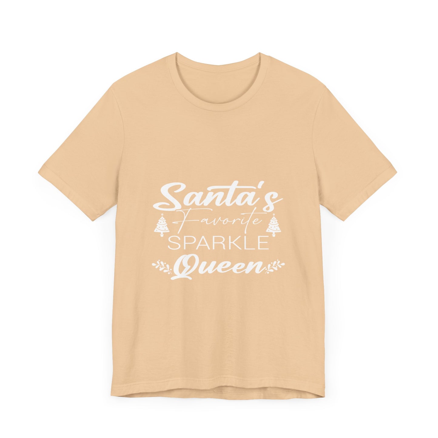 "Santa's Favorite Sparkle Queen" Unisex Jersey Short Sleeve Tee - White Lettering