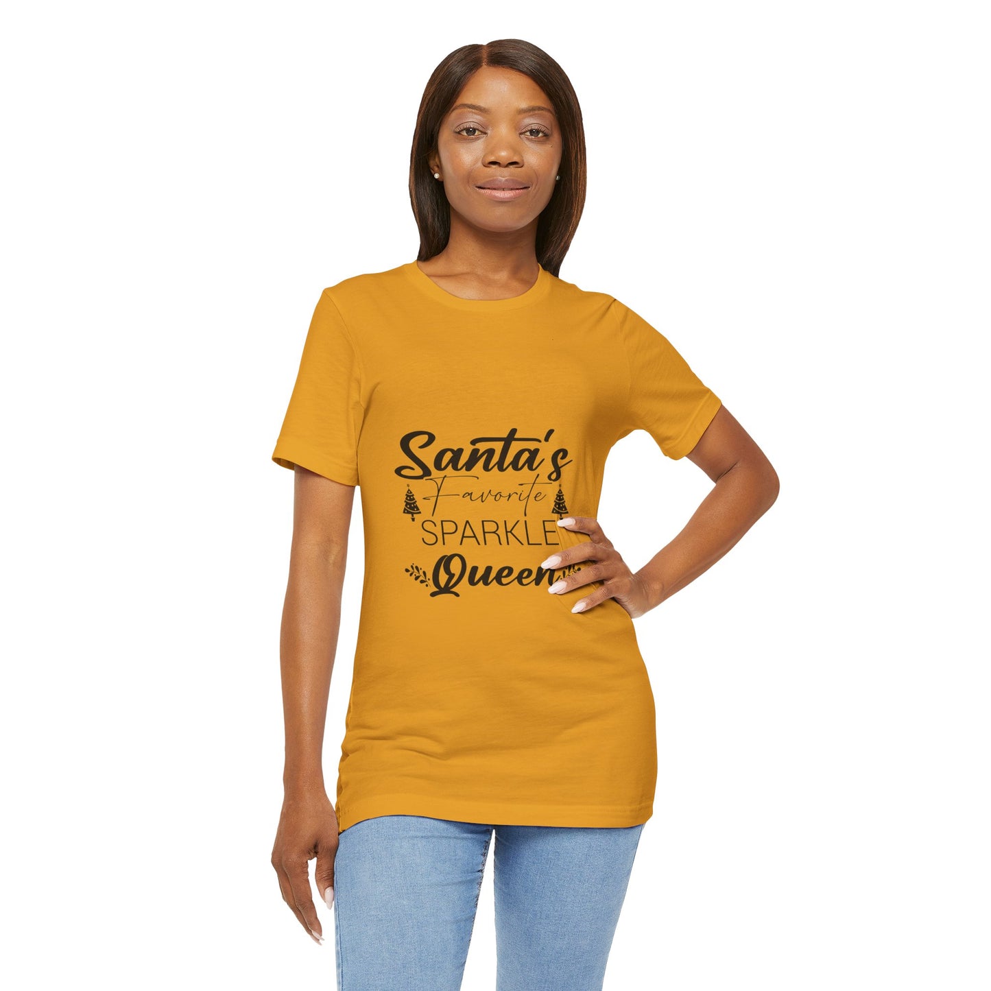 "Santa's Favorite Sparkle Queen" Unisex Jersey Short Sleeve Tee