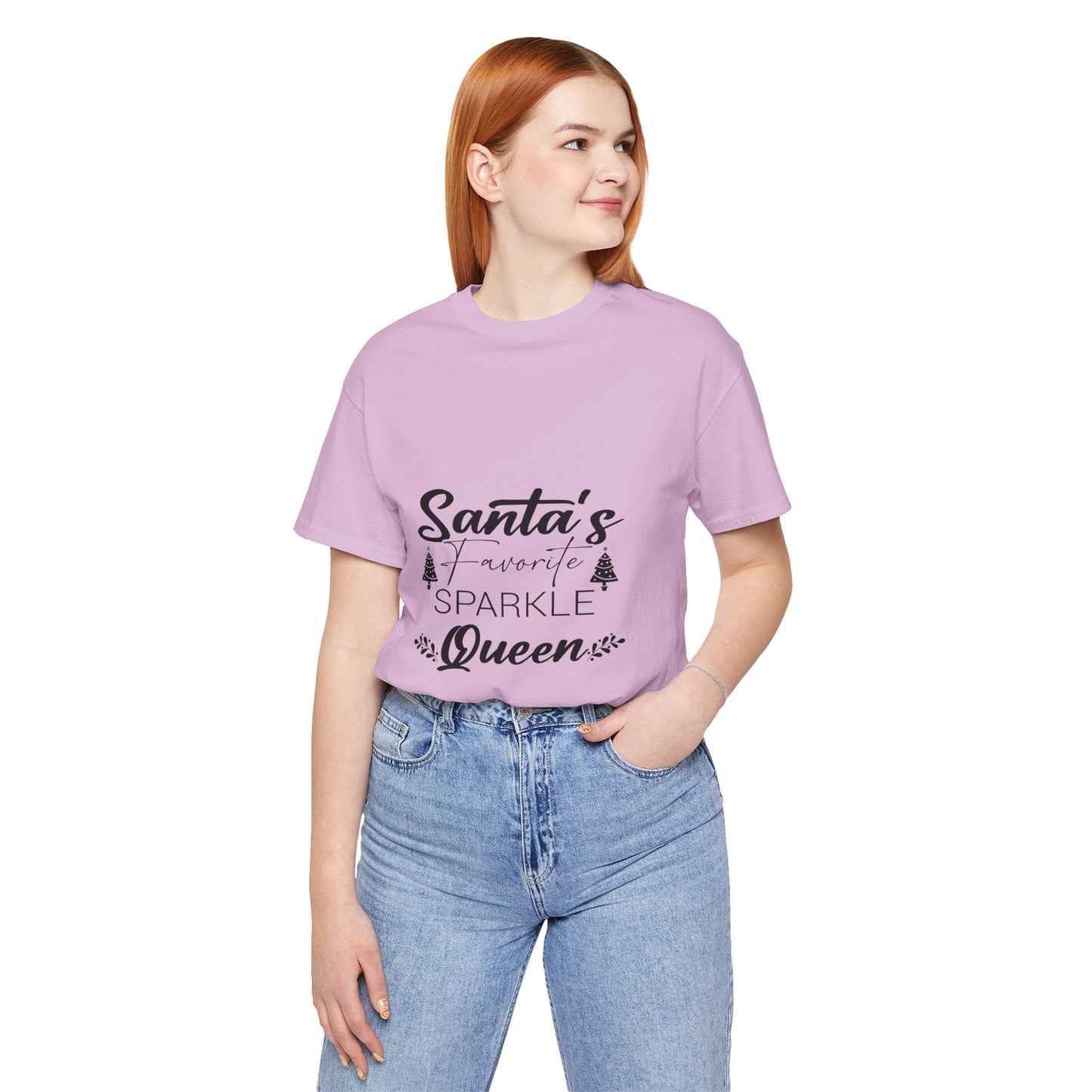 "Santa's Favorite Sparkle Queen" Unisex Jersey Short Sleeve Tee