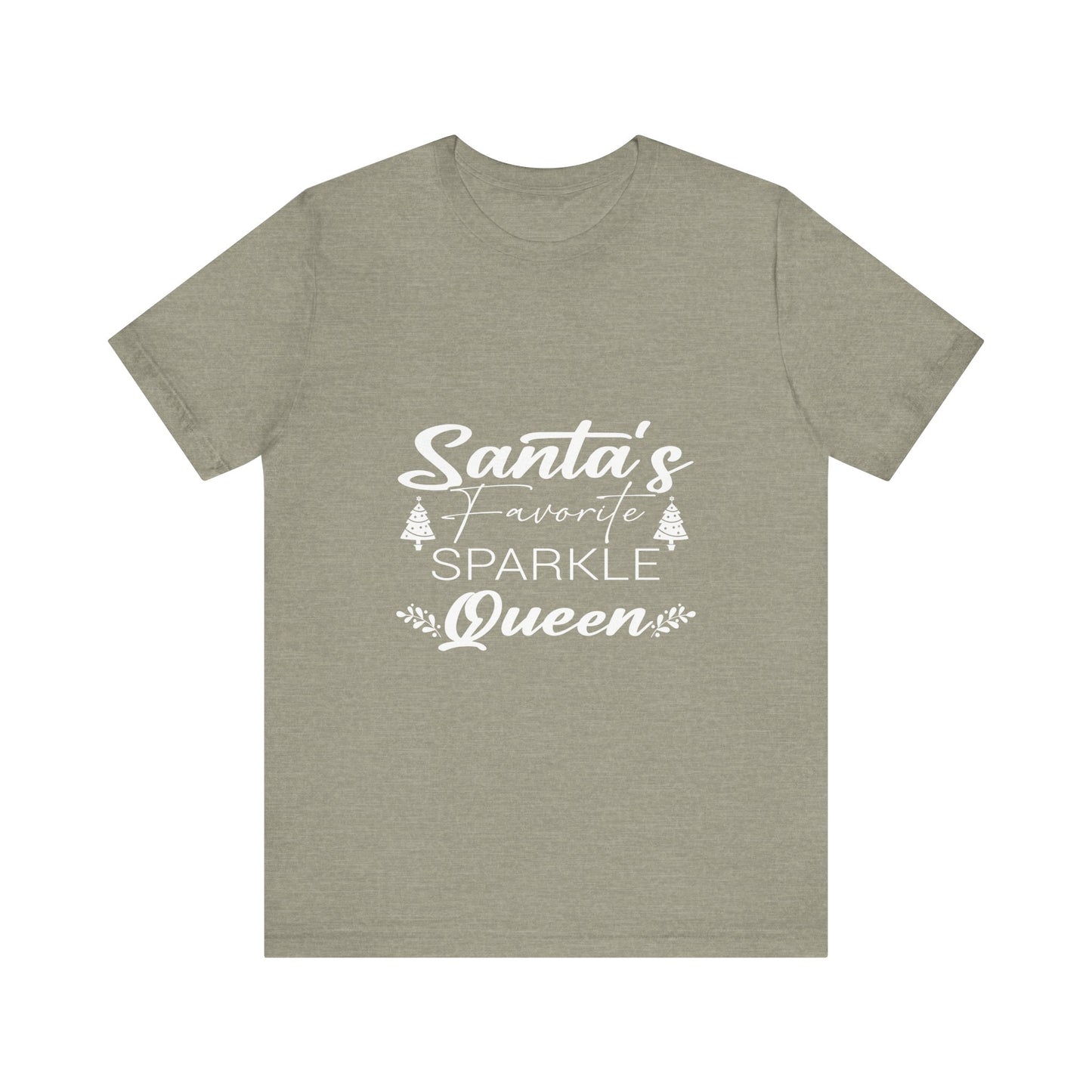 "Santa's Favorite Sparkle Queen" Unisex Jersey Short Sleeve Tee - White Lettering