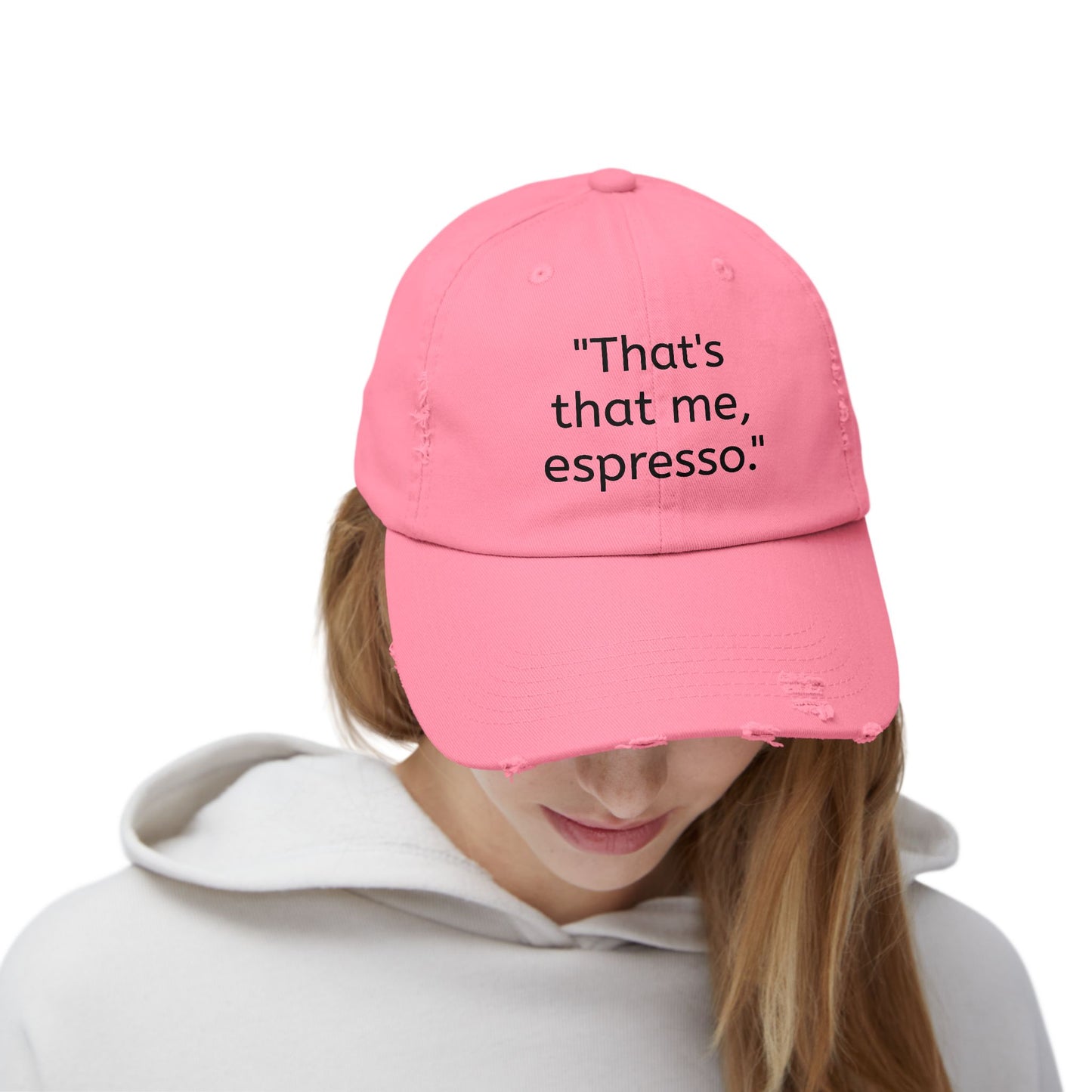 "That's Me Expresso" Unisex Distressed Cap