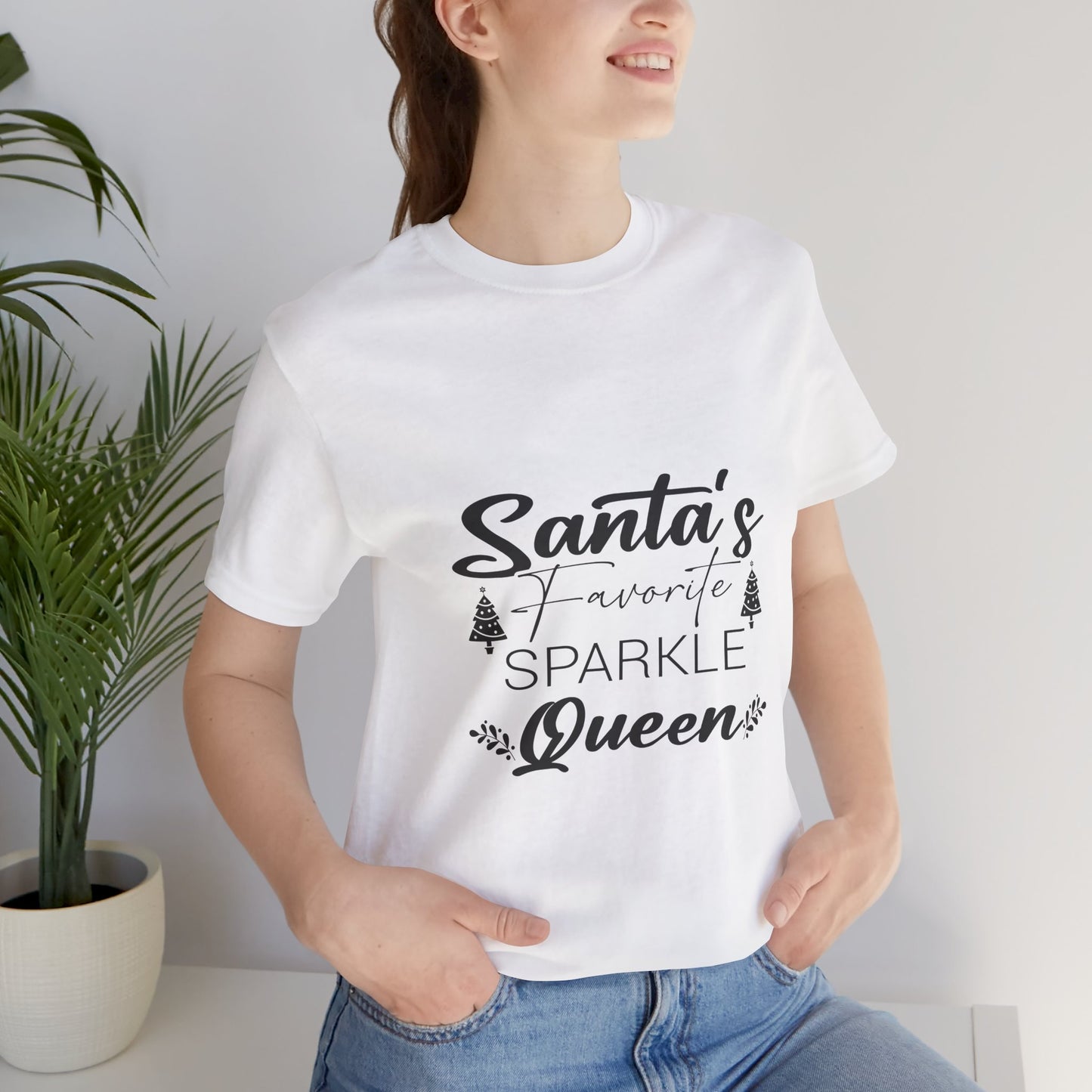 "Santa's Favorite Sparkle Queen" Unisex Jersey Short Sleeve Tee