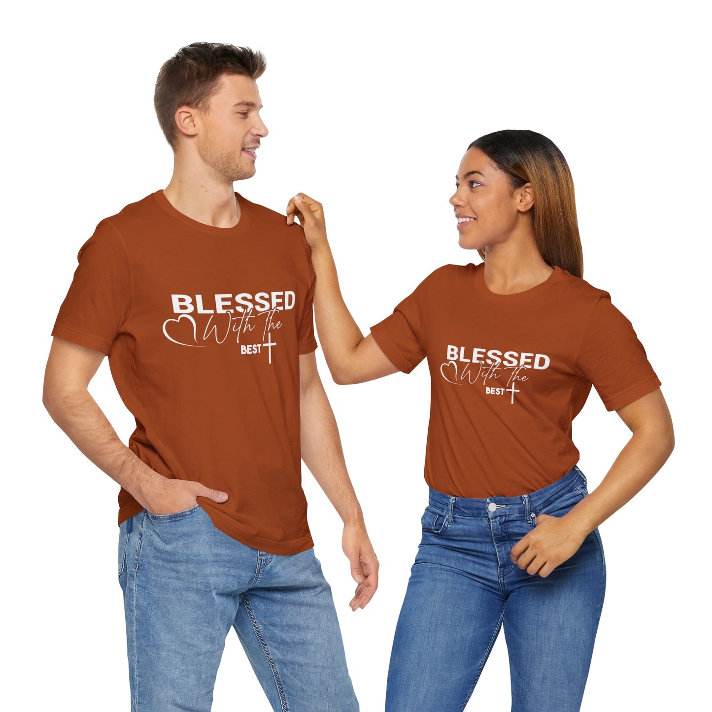 "Blessed with the Best" Unisex Jersey Short Sleeve Tee - White Lettering