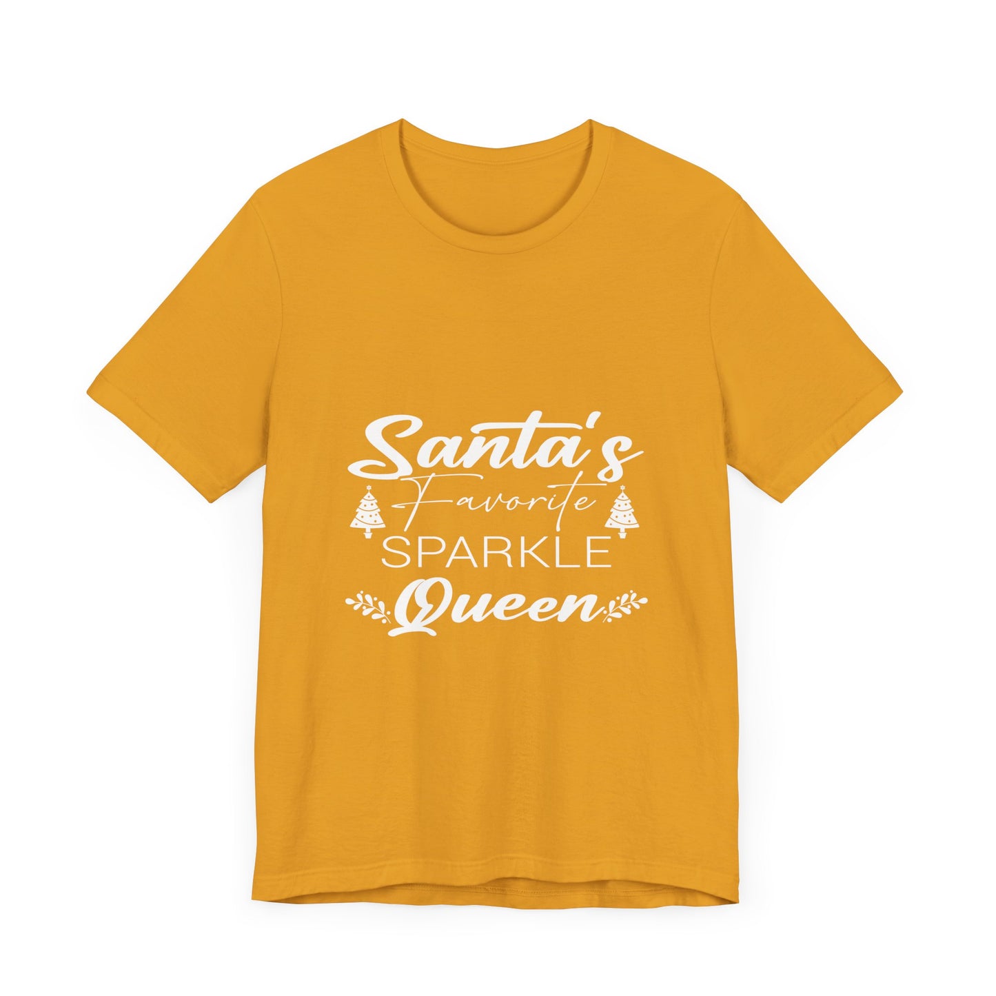 "Santa's Favorite Sparkle Queen" Unisex Jersey Short Sleeve Tee - White Lettering