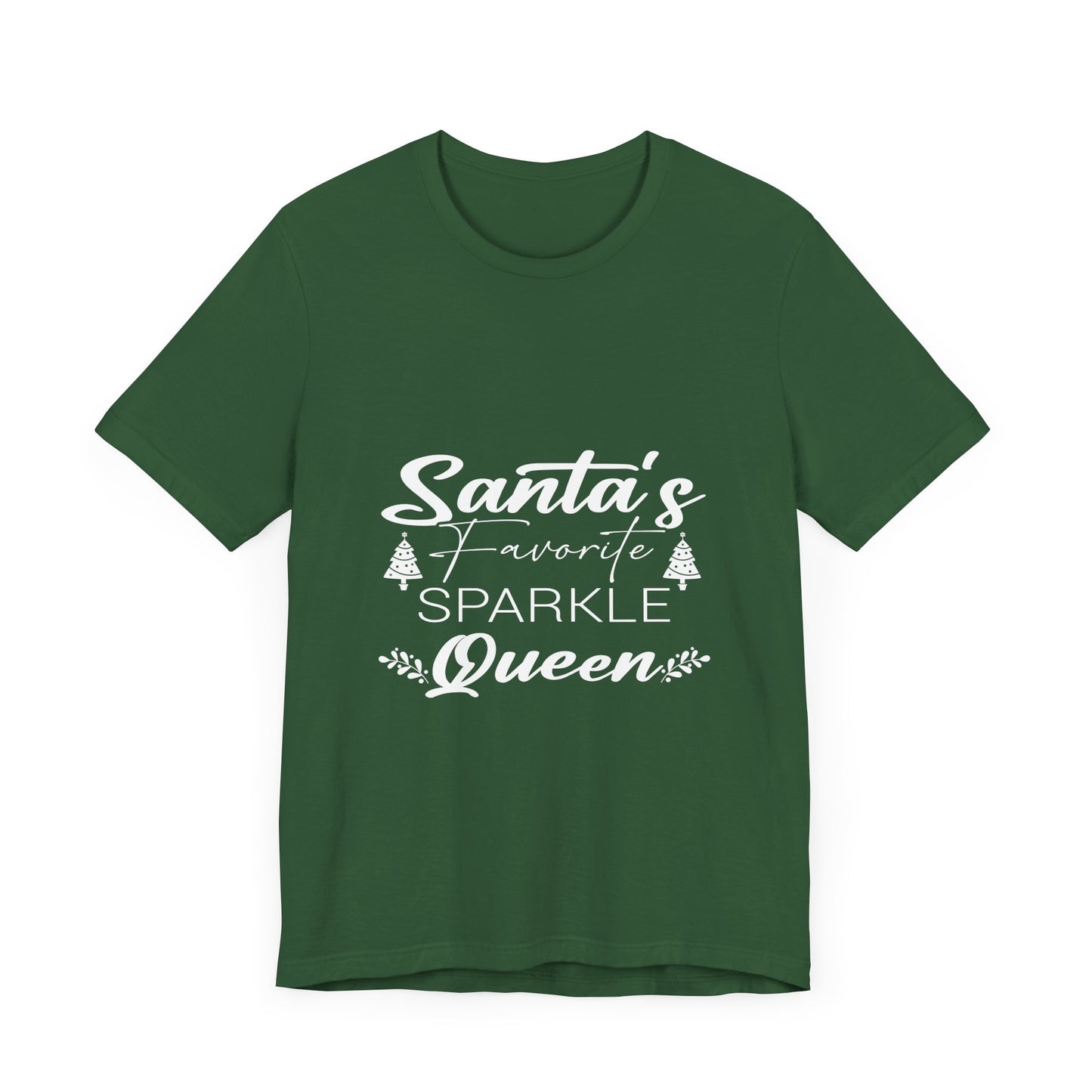 "Santa's Favorite Sparkle Queen" Unisex Jersey Short Sleeve Tee - White Lettering