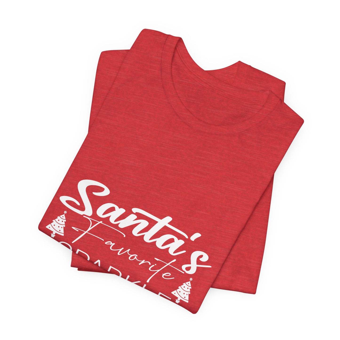 "Santa's Favorite Sparkle Queen" Unisex Jersey Short Sleeve Tee - White Lettering