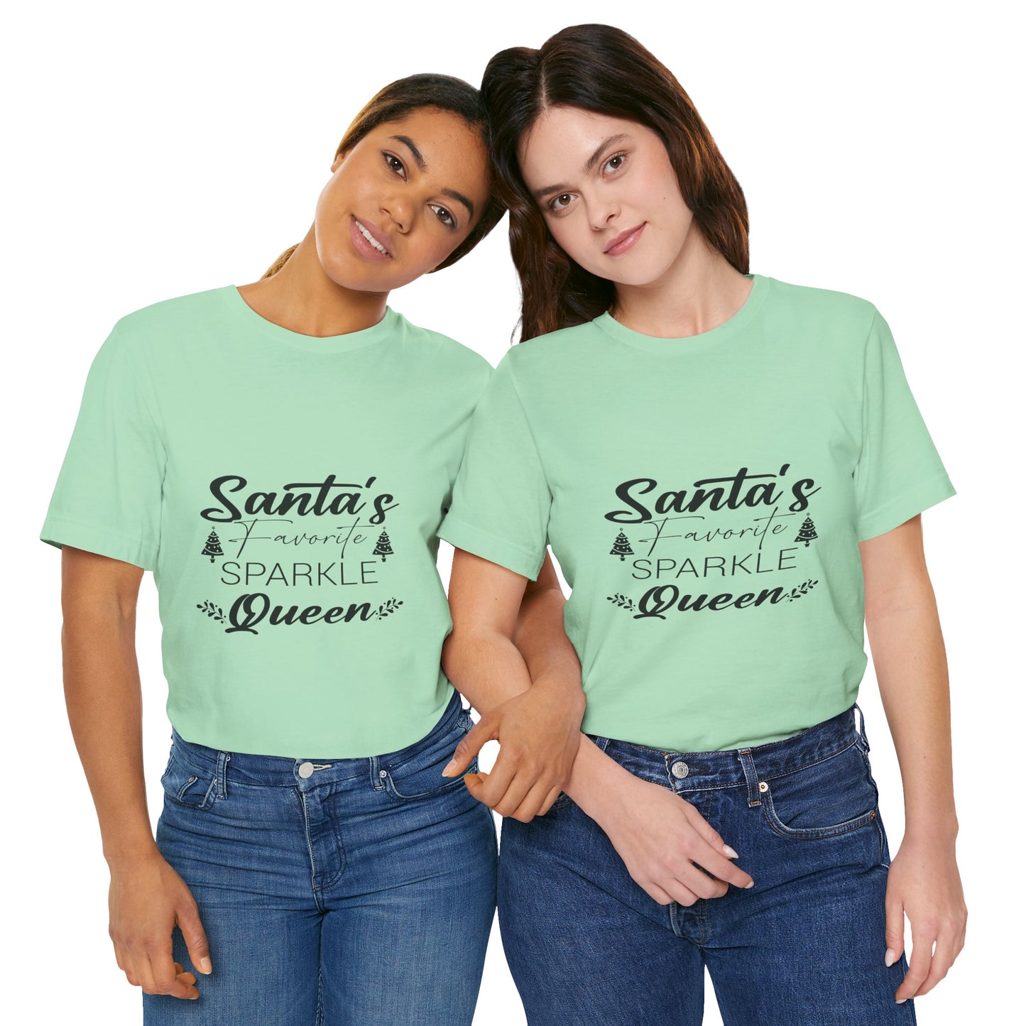 "Santa's Favorite Sparkle Queen" Unisex Jersey Short Sleeve Tee